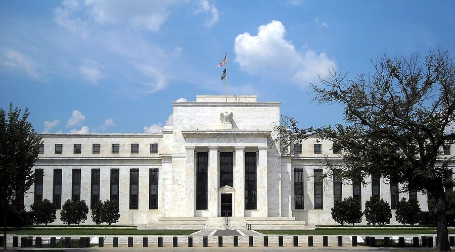 Archive: Marriner S. Eccles Federal Reserve Board Building exterior (Wikimedia Commons). Not the 16 September 2026 FOMC decision, not Chair Warsh’s press conference, and not day-of rate-decision photography.