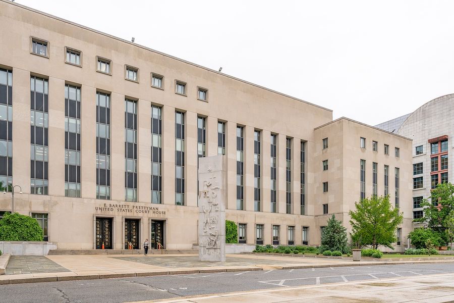 Archive photo: the E. Barrett Prettyman United States Courthouse in Washington, D.C., April 2026.