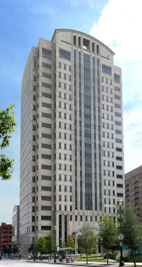 Archive photo: the Harris County Criminal Justice Center in downtown Houston, where the county's criminal courts sit, September 2012.