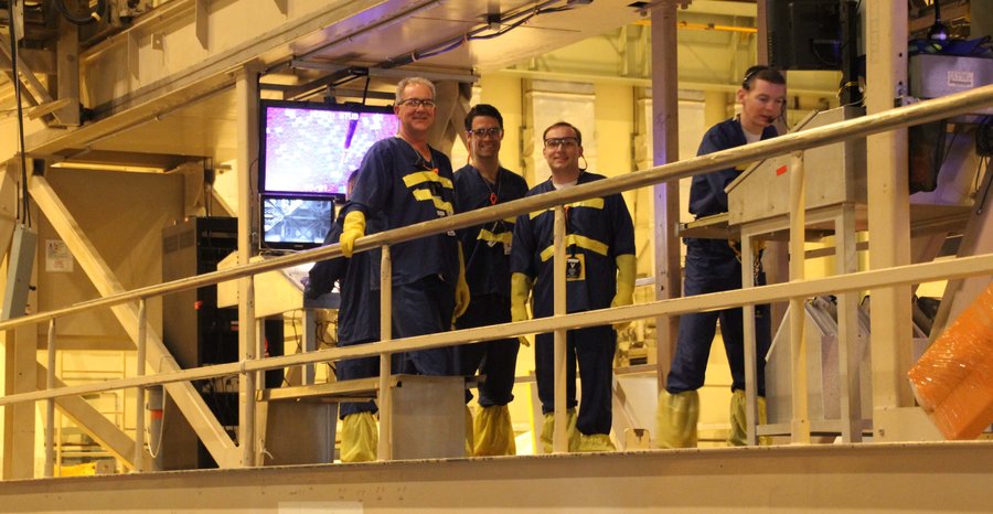 Archive photo: officials and plant staff on the fuel transfer bridge during a refuelling outage at the Limerick nuclear plant in Pennsylvania, now owned by Constellation, in May 2017.