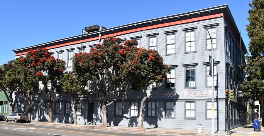 Archive photo: the Pioneer Building in San Francisco's Mission District, which housed OpenAI's offices when this picture was taken in July 2019; the company has since moved its headquarters to Mission Bay.
