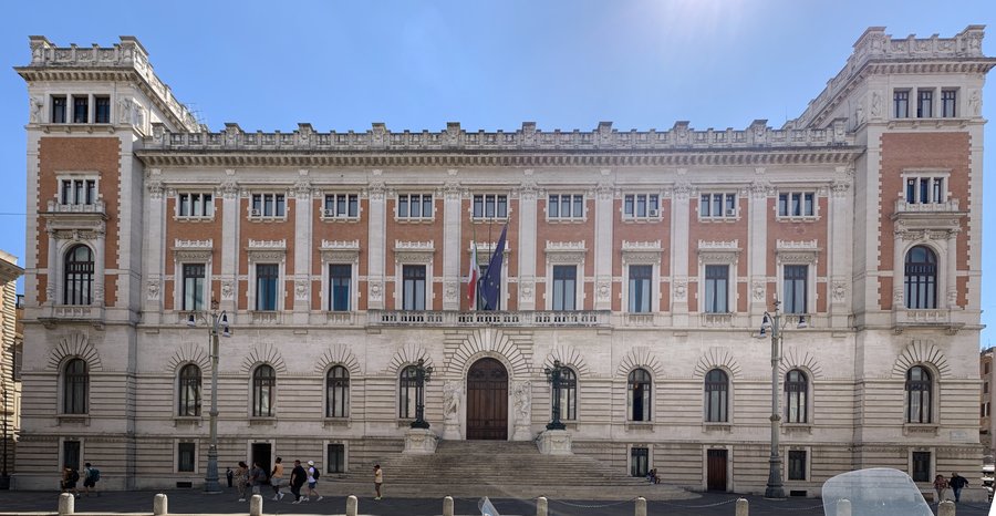 Archive photo: Palazzo Montecitorio, seat of Italy's Chamber of Deputies, seen from Piazza del Parlamento in Rome in August 2021.