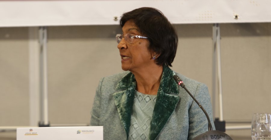 Archive photo: Navi Pillay speaks at a Wayamo Foundation panel on international criminal justice in August 2018.